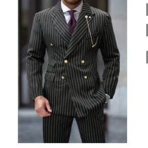 Black Pinstripe Double-Breasted Suit Gomez Addams Family or mobster costume